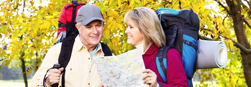 two people looking at a map